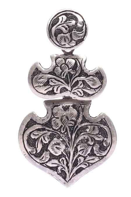 Buy Sangeeta Boochra Silver Plated Cut Work, Embroidery Carved Snap Closure Earrings Online at Aza Fashions Buy_Sangeeta Boochra_Silver Plated Cut Work, Embroidery Carved Snap Closure Earrings _Online_at_Aza_Fashions