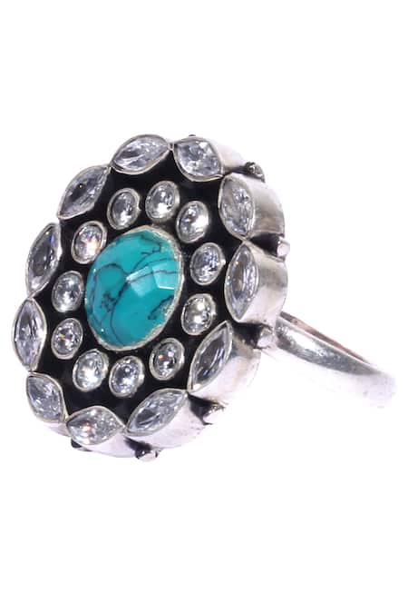 Sangeeta Boochra Stone Embedded Oversized Finger Ring  