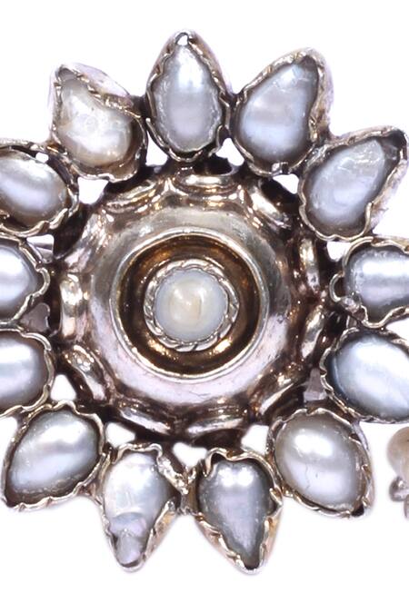 Buy Sangeeta Boochra Gold Plated Pearls, Stones Flower And Handcrafted Finger Ring Online at Aza Fashions Buy_Sangeeta Boochra_Gold Plated Pearls, Stones Flower And Handcrafted Finger Ring _Online_at_Aza_Fashions