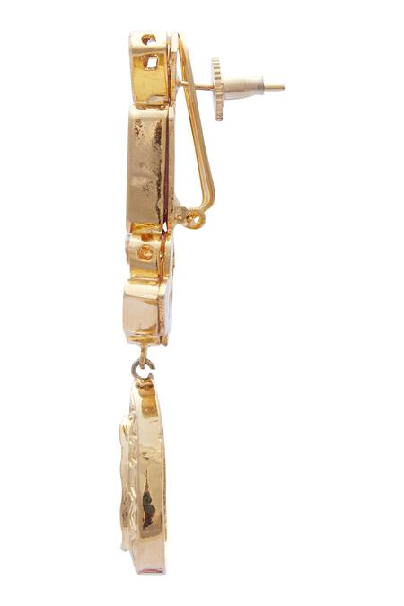 Moh-Maya By Disha Khatri_Pink Artificial Stones Adjustible Necklace And Earrings Set_at_Aza_Fashions