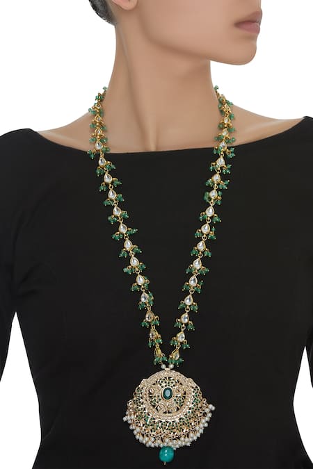Moh-Maya By Disha Khatri Kundan necklace with jadau pendant 