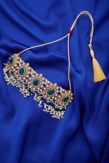 Moh-Maya By Disha Khatri_Gold Plated Kundan Encrusted Choker_Online_at_Aza_Fashions