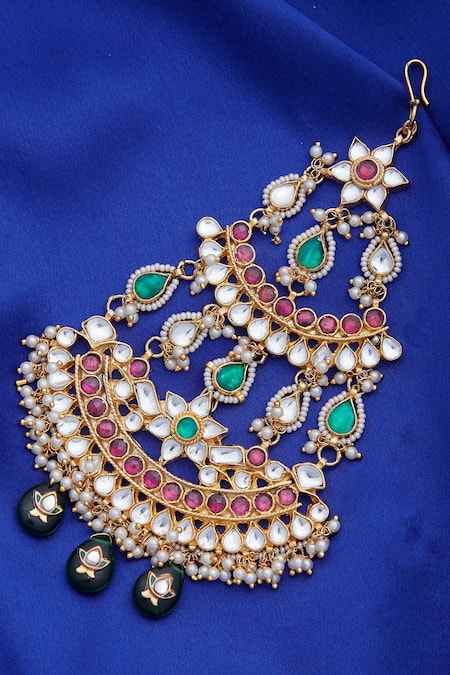 Moh-Maya By Disha Khatri Gold Plated Semi Precious Stone Passa Online at Aza Fashions Moh-Maya By Disha Khatri_Gold Plated Semi Precious Stone Passa _Online_at_Aza_Fashions