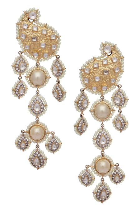 Rohita Gold Plated Danglers With Pear Head