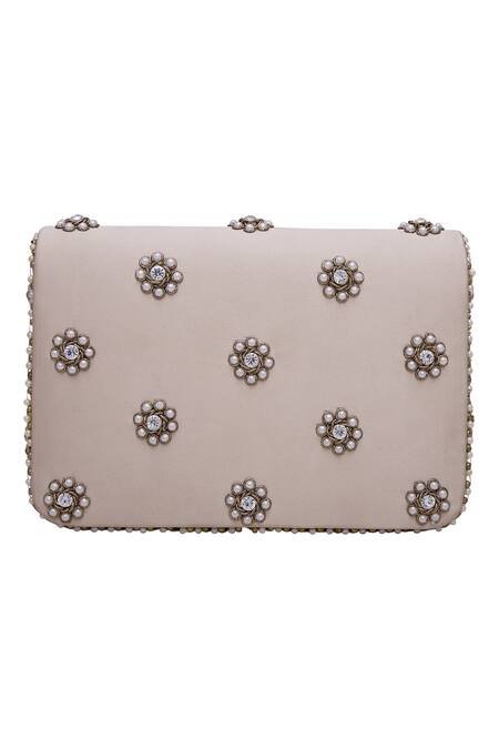 Fuchsia by aashaka mehta Gold Embroidery Clutch With Sling Online at Aza Fashions Fuchsia by aashaka mehta_Gold Embroidery Clutch With Sling _Online_at_Aza_Fashions