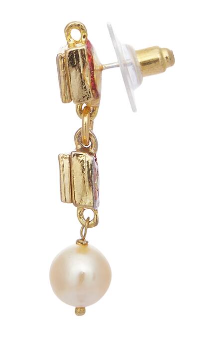 Anjali Jain Gold Plated Kundan Bead Necklace And Earring Set at Aza Fashions Anjali Jain_Gold Plated Kundan Bead Necklace And Earring Set_at_Aza_Fashions