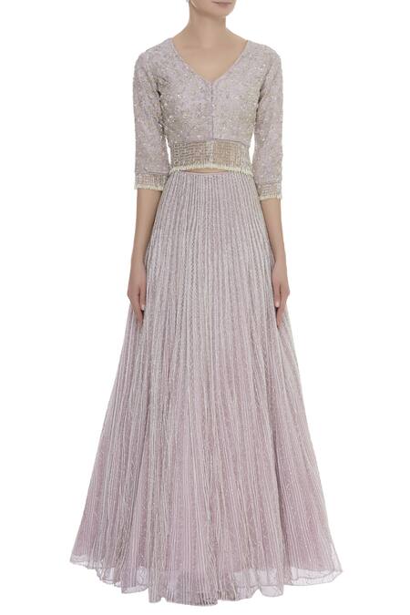 Buy COUTURE BY NIHARIKA Purple Dupatta Chiffon, Top And Skirt Net Sequin Floral Embroidered Lehenga Set Online at Aza Fashions Buy_COUTURE BY NIHARIKA_Purple Dupatta Chiffon, Top And Skirt Net Sequin Floral Embroidered Lehenga Set _Online_at_Aza_Fashions