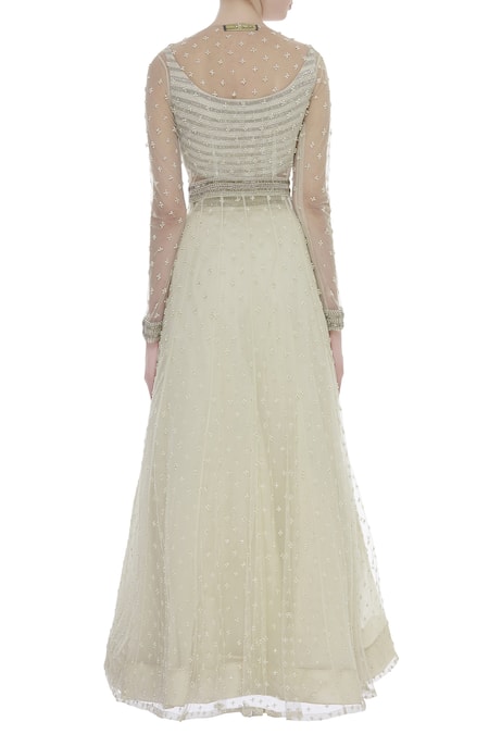 COUTURE BY NIHARIKA Leaf embroidered lehenga with blouse and jacket 