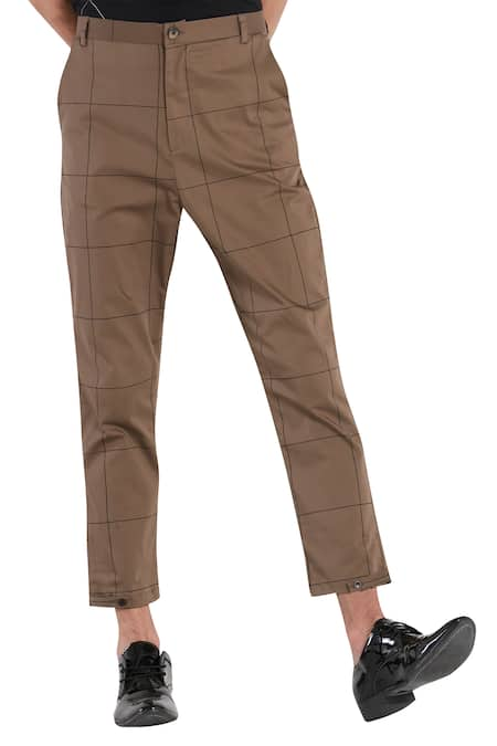 Buy Brown Color Ankle Length Fusion Cotton Pant Online | Tistabene -  Tistabene