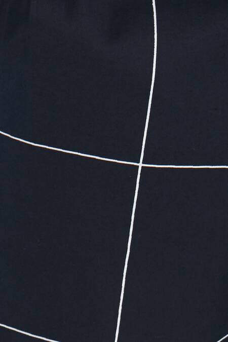 Shop_Son Of A Noble Snob_Black Cotton Printed Checkered Trouser Pant_Online_at_Aza_Fashions