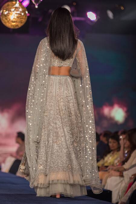 Shop House Of Kotwara Blue Net Pearls Sweetheart Neck Sequins Embroidered Lehenga Set at Aza Fashions Shop_House Of Kotwara_Blue Net Pearls Sweetheart Neck Sequins Embroidered Lehenga Set _at_Aza_Fashions