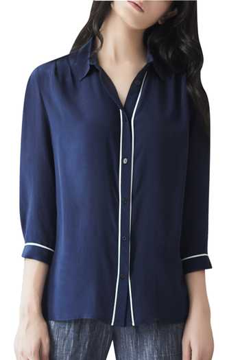 Buy_Anomaly_Blue Silk Crepe Shirt_Online_at_Aza_Fashions