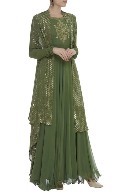 Kritika Dawar Embroidered Anarkali With Cape 