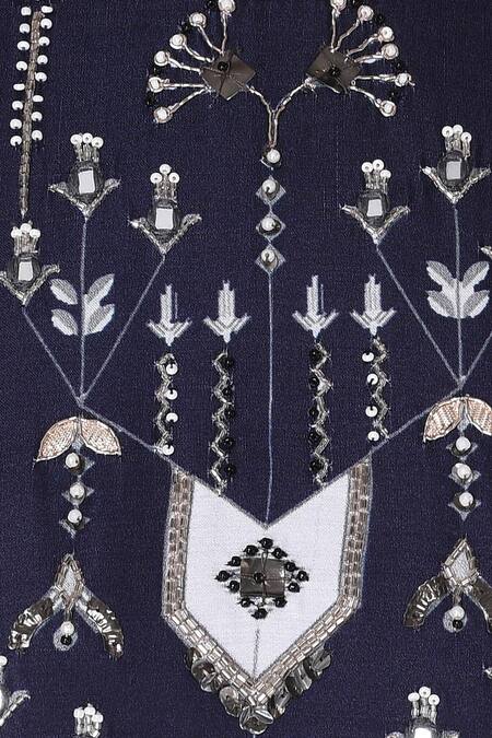 Buy Neha & Tarun Blue Reyon Satin Printed Geometric Round Tiered Anarkali Kurta Set Buy_Neha & Tarun_Blue Reyon Satin Printed Geometric Round Tiered Anarkali Kurta Set