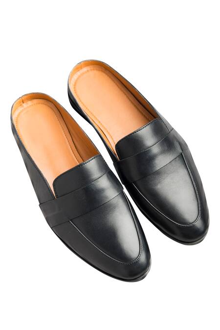 Dmodot Black Plain Flat Slip-on Style Shoes 