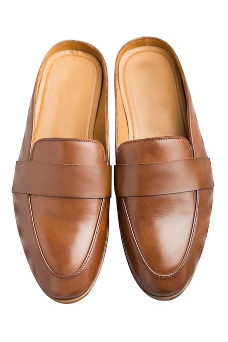 Shop_dmodot_Brown Plain Slip-on Style Flat Shoes _at_Aza_Fashions
