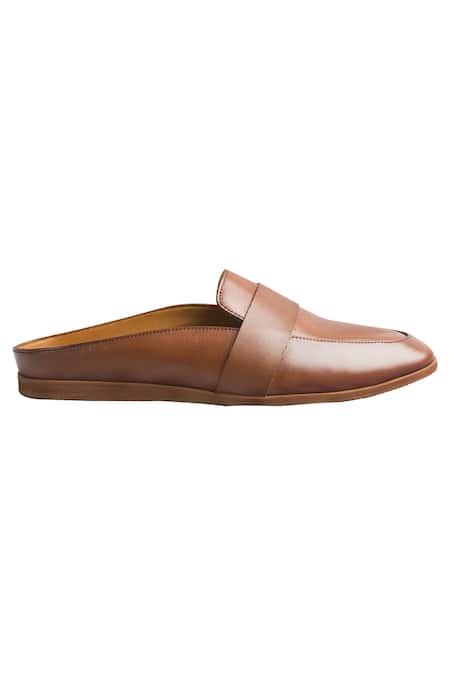 Shop_dmodot_Brown Plain Slip-on Style Flat Shoes _Online_at_Aza_Fashions
