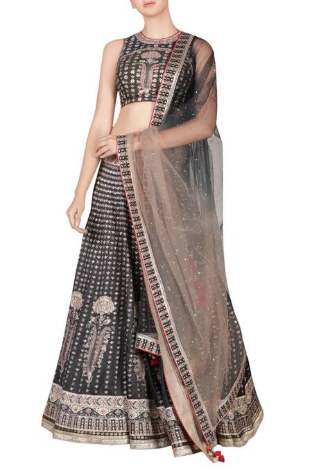 RI.Ritu Kumar Black Embroidered Lehenga Set Online at Aza Fashions RI.Ritu Kumar_Black Embroidered Lehenga Set _Online_at_Aza_Fashions