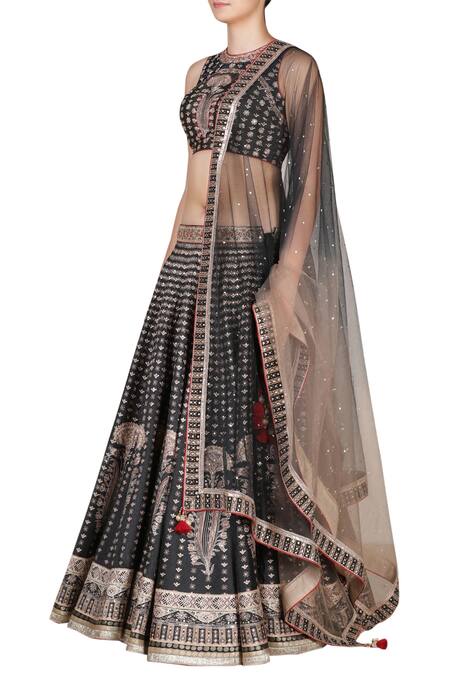 Buy RI.Ritu Kumar Black Embroidered Lehenga Set Online at Aza Fashions Buy_RI.Ritu Kumar_Black Embroidered Lehenga Set _Online_at_Aza_Fashions