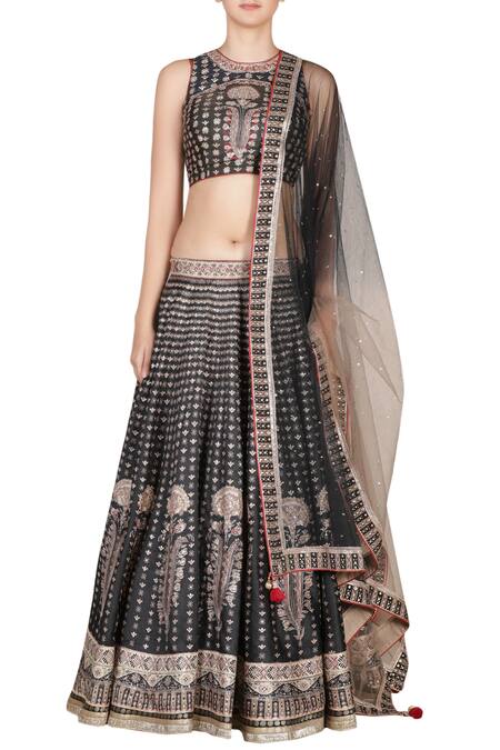 Shop RI.Ritu Kumar Black Embroidered Lehenga Set Online at Aza Fashions Shop_RI.Ritu Kumar_Black Embroidered Lehenga Set _Online_at_Aza_Fashions