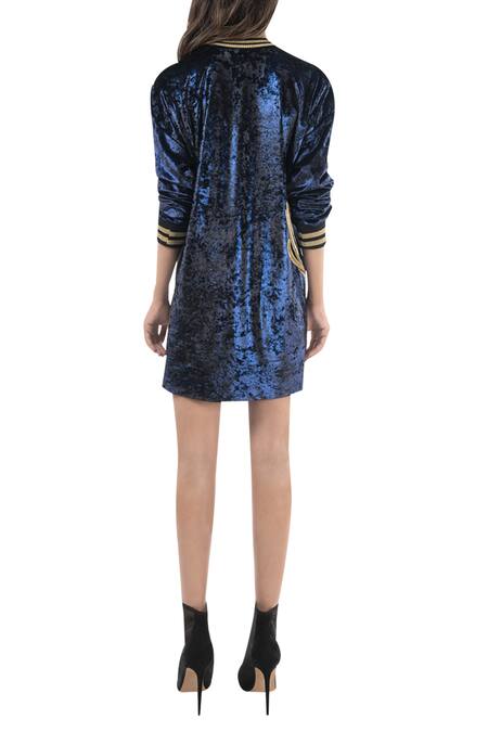 Shop_Mxs_Blue Patch Embroidered Dress_at_Aza_Fashions