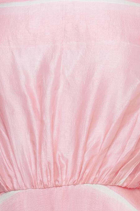 Vedika M_Pink Silk Straight Printed Maxi Dress_at_Aza_Fashions