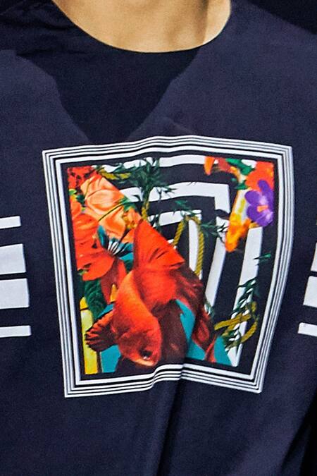 MR. Ajay Kumar Navy , Satin, Lycra Foil Printing, Printed Stripe Kurta And Pant Set Online at Aza Fashions MR. Ajay Kumar_Navy , Satin, Lycra Foil Printing, Printed Stripe Kurta And Pant Set _Online_at_Aza_Fashions