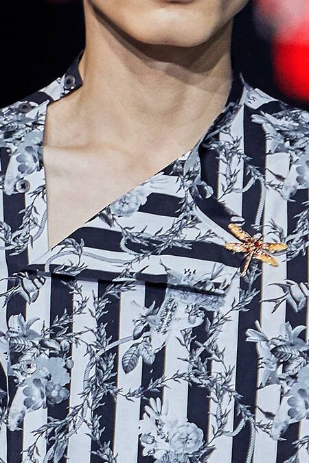 MR. Ajay Kumar Black , Satin, Lycra Striped And Floral Asymmetric Shirt & Pant Set Online at Aza Fashions MR. Ajay Kumar_Black , Satin, Lycra Striped And Floral Asymmetric Shirt & Pant Set _Online_at_Aza_Fashions