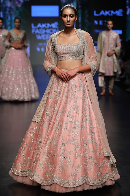 Anushree Reddy Pink Embroidered Lehenga Set