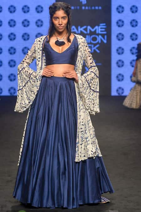 PUNIT BALANA Lehenga With Bralette & Flared Sleeve Jacket  