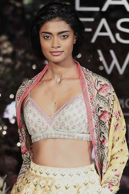 Shop Anita Dongre Floral Printed Lehenga With Blouse And Dupatta at Aza Fashions Shop_Anita Dongre_Floral Printed Lehenga With Blouse And Dupatta_at_Aza_Fashions