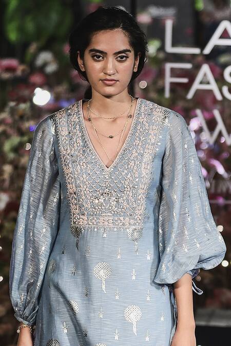 Shop_Anita Dongre_Forest Inspired Print Motif Kurta Sharara Set_at_Aza_Fashions