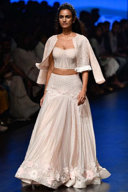 Shriya Som Embroidered Lehenga With Corset & Jacket  