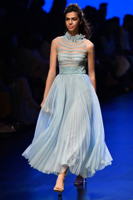 Shop Shriya Som Blue Embellished Gown at Aza Fashions Shop_Shriya Som_Blue Embellished Gown _at_Aza_Fashions