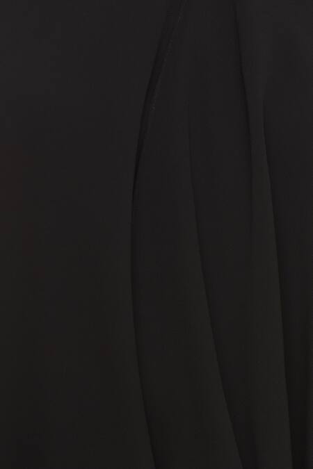 Gauri & Nainika Black Viscose Georgette Draped Dress at Aza Fashions Gauri & Nainika_Black Viscose Georgette Draped Dress _at_Aza_Fashions