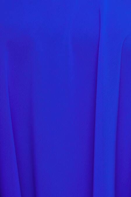 Gauri & Nainika Blue Viscose Georgette Asymmetrical One Shoulder Bell Sleeve Dress at Aza Fashions Gauri & Nainika_Blue Viscose Georgette Asymmetrical One Shoulder Bell Sleeve Dress _at_Aza_Fashions