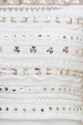 Vidhi Wadhwani_White Balloon Sleeves Blouse_at_Aza_Fashions