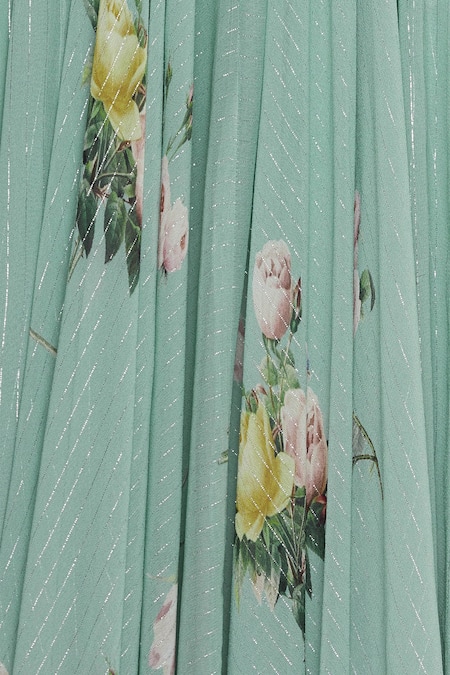 Mahima Mahajan_Blue V Neck Embroidered Anarkali With Dupatta_at_Aza_Fashions