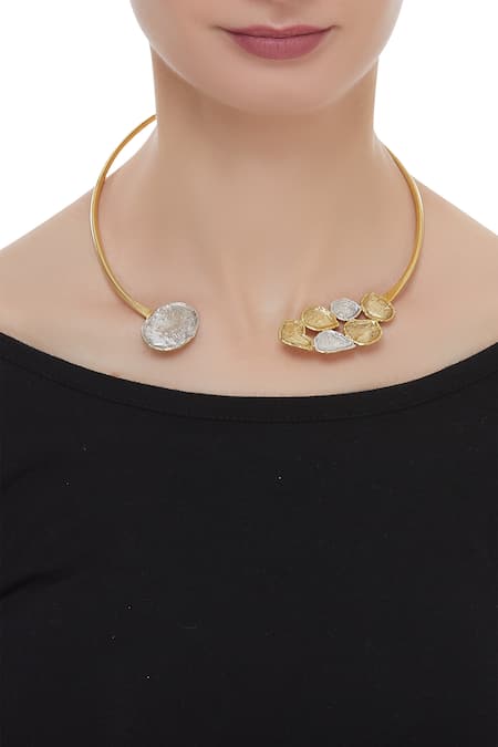 Masaya Jewellery Dual toned open necklace 