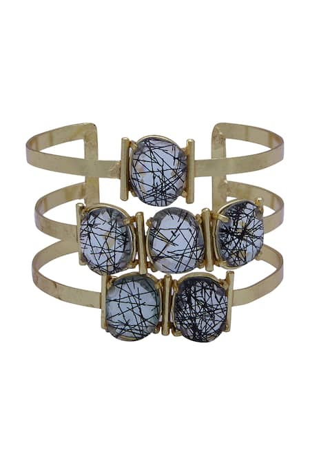 Masaya Jewellery Stone studded cuff bracelet 