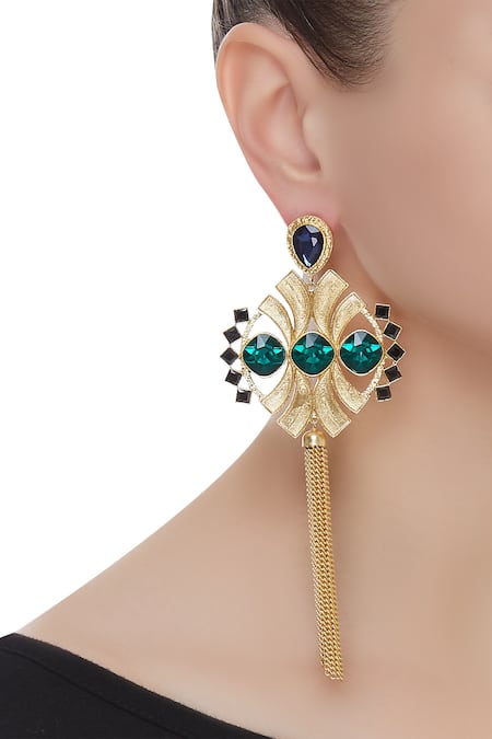 Masaya Jewellery Symmetric Tassel earrings 