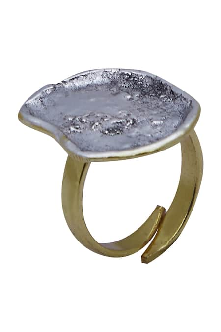 Masaya Jewellery Textured Coin ring 