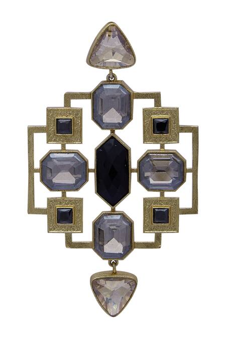 Masaya Jewellery Grey Semi Precious Stones Danglers Online at Aza Fashions Masaya Jewellery_Grey Semi Precious Stones Danglers _Online_at_Aza_Fashions