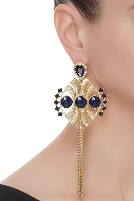 Masaya Jewellery Symmetric Tassel earrings 