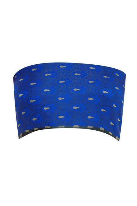 Shop_Anita Kanwal_Gold Saree With Unstitched Blouse_Online_at_Aza_Fashions