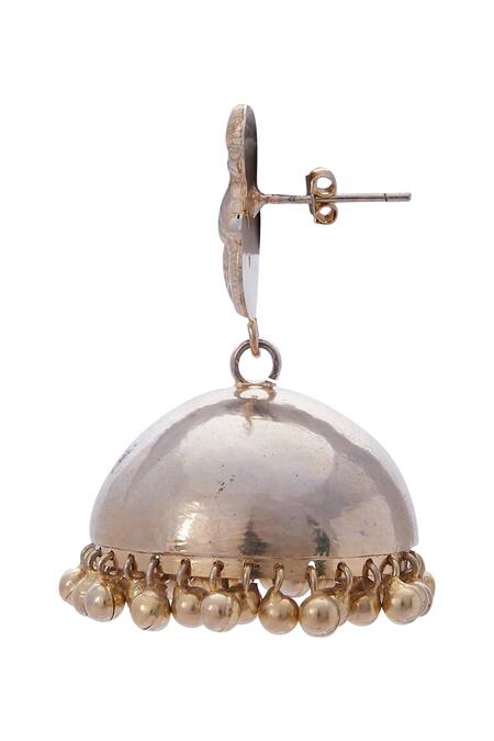 Motifs By Surabhi Didwania Gold Plated Carved Peacock Head Jhumkas Online at Aza Fashions Motifs By Surabhi Didwania_Gold Plated Carved Peacock Head Jhumkas_Online_at_Aza_Fashions