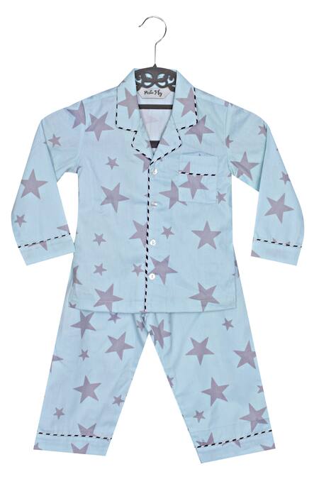Pixiefly Blue Stars Print Pyjama Set