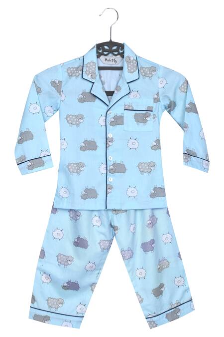 Pixiefly Blue Sheep Print Pyjama Set