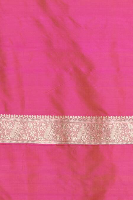 Buy_Ekaya Banaras_Pink Handwoven Saree With Unstitched Blouse_Online_at_Aza_Fashions
