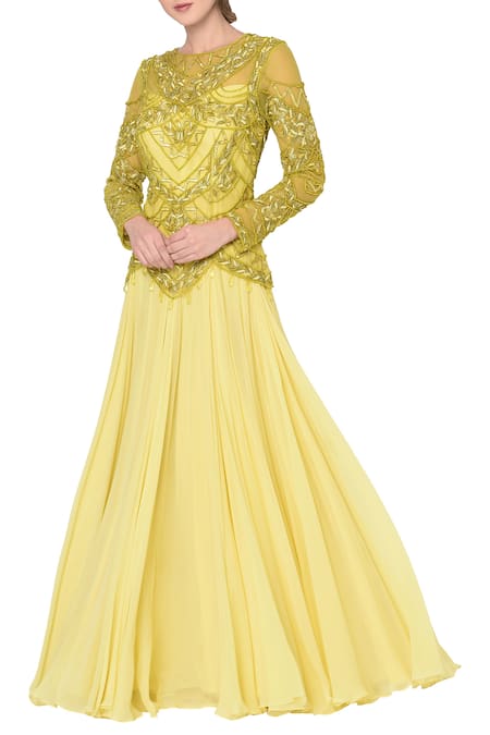 Mani Bhatia Embellished Flared Gown 